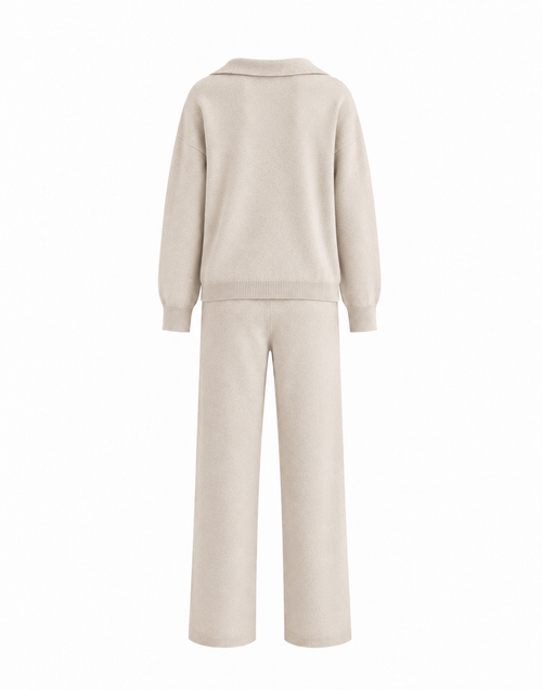 Cashmere Wool Blend Set - Stone